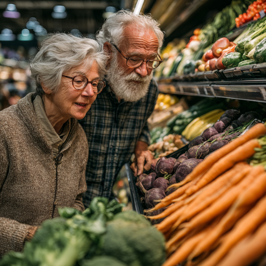 Здорове харчування для літніх людей - свіжі овочі та фрукти